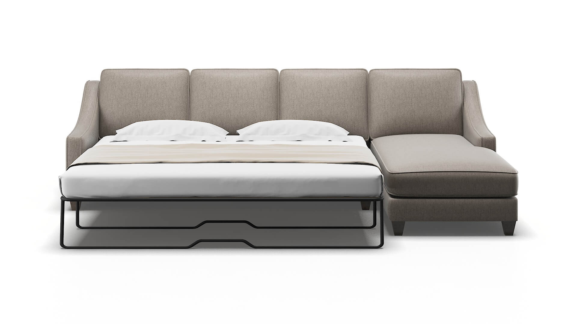 Sanda Cosmo Taupe Panel Sleeper Espresso legs 1