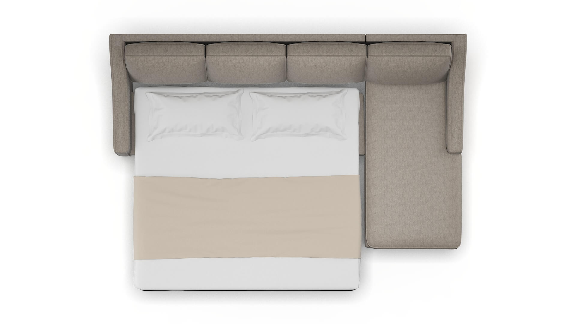 Sanda Cosmo Taupe Panel Sleeper Espresso legs 3