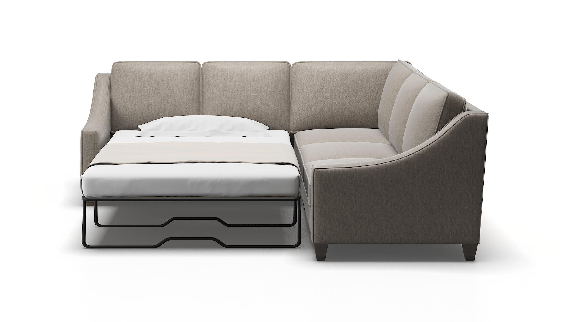 Sanda Cosmo Taupe Sectional Sleeper Espresso legs 1