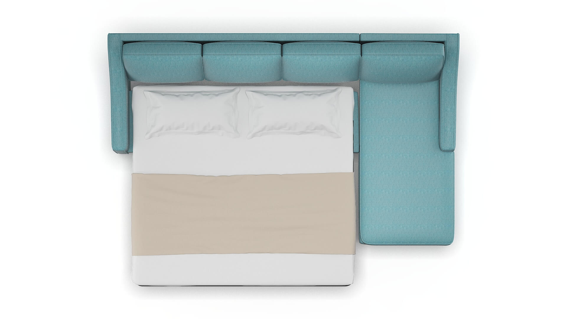 Sanda Cosmo Turquoise Panel Sleeper Espresso legs 3