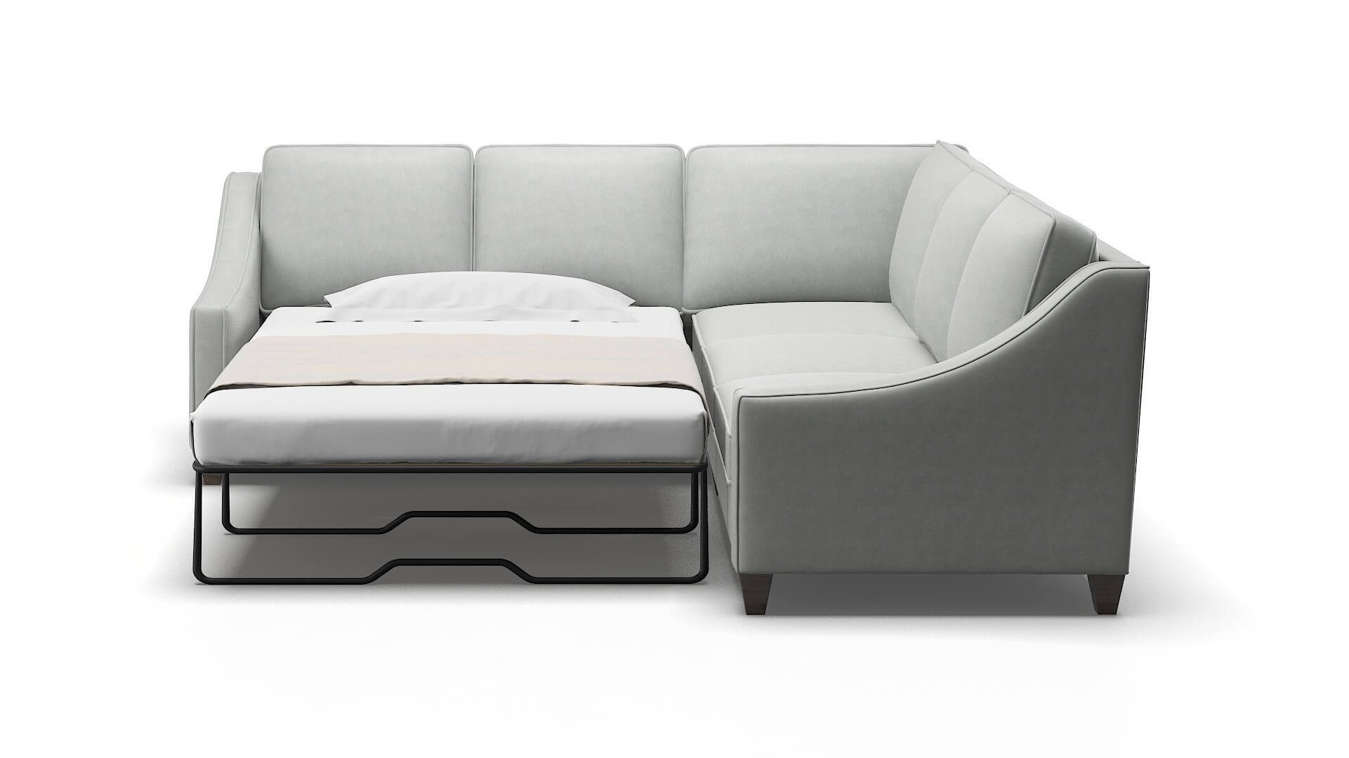 Sanda Dawson Platinum Sectional Sleeper Espresso legs 1