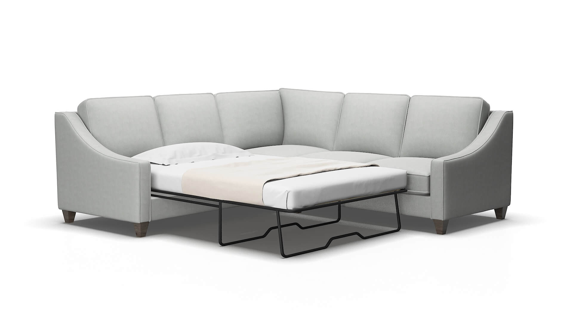 Sanda Dawson platinum Sectional sleeper Espresso Legs  2