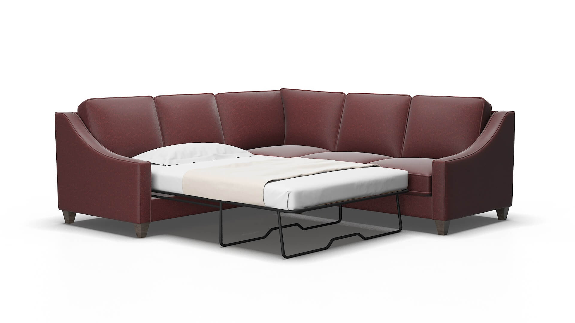 Sanda Derby berry Sectional sleeper Espresso Legs  2