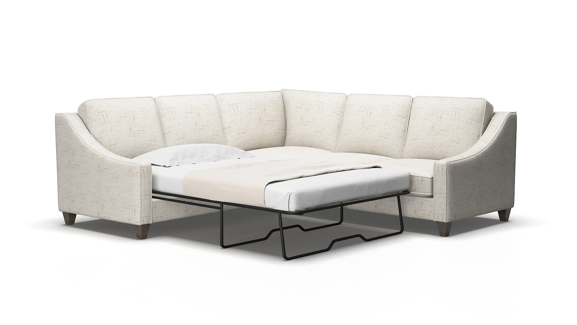 Sanda Derby taupe Sectional sleeper Espresso Legs  2
