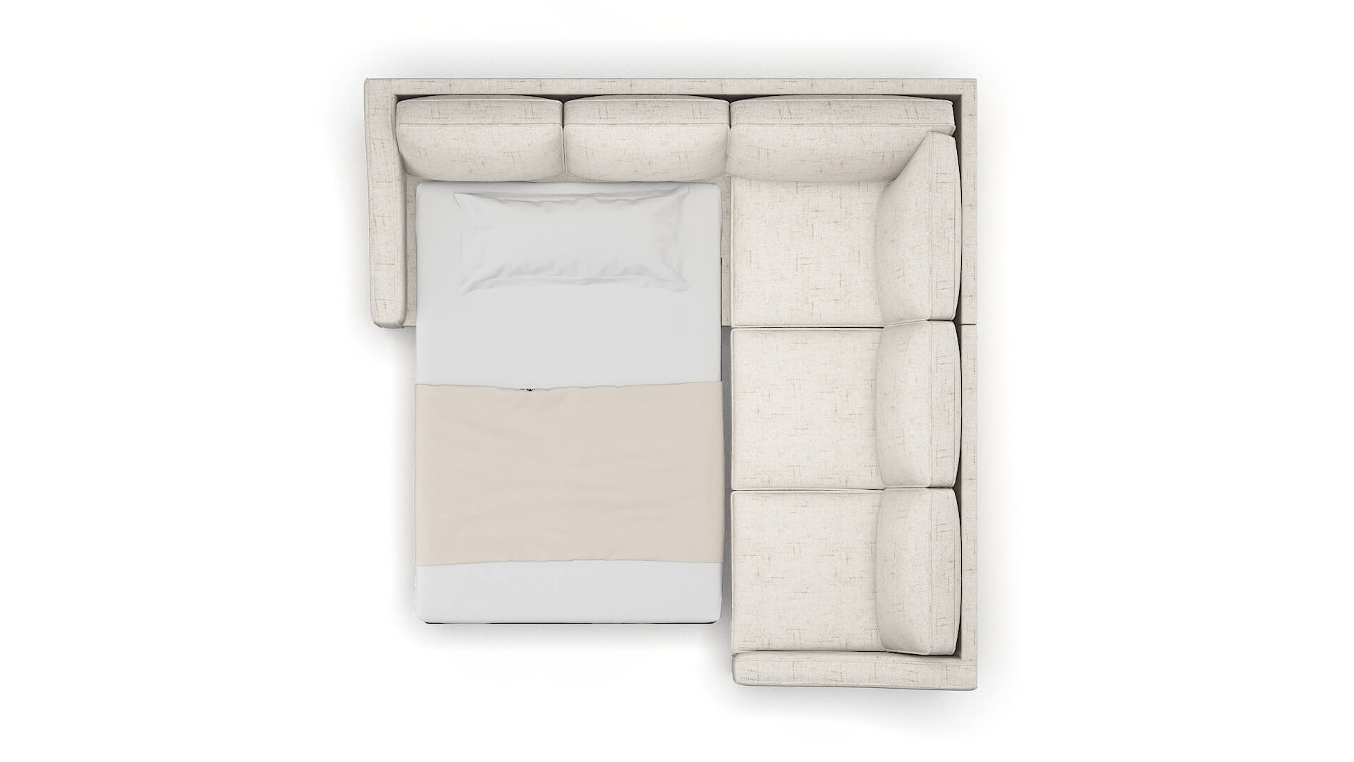 Sanda Derby Taupe Sectional Sleeper Espresso legs 3