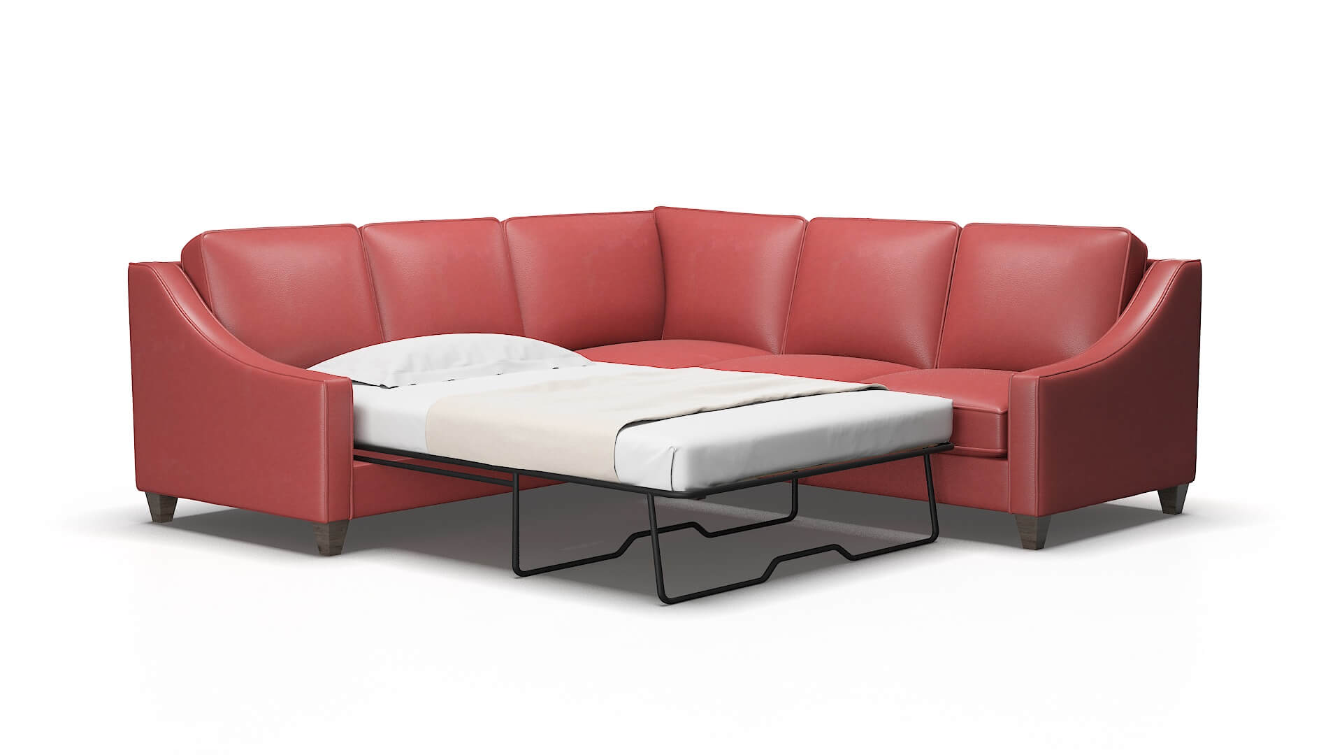 Sanda Dillion cordovan Sectional sleeper Espresso Legs  2