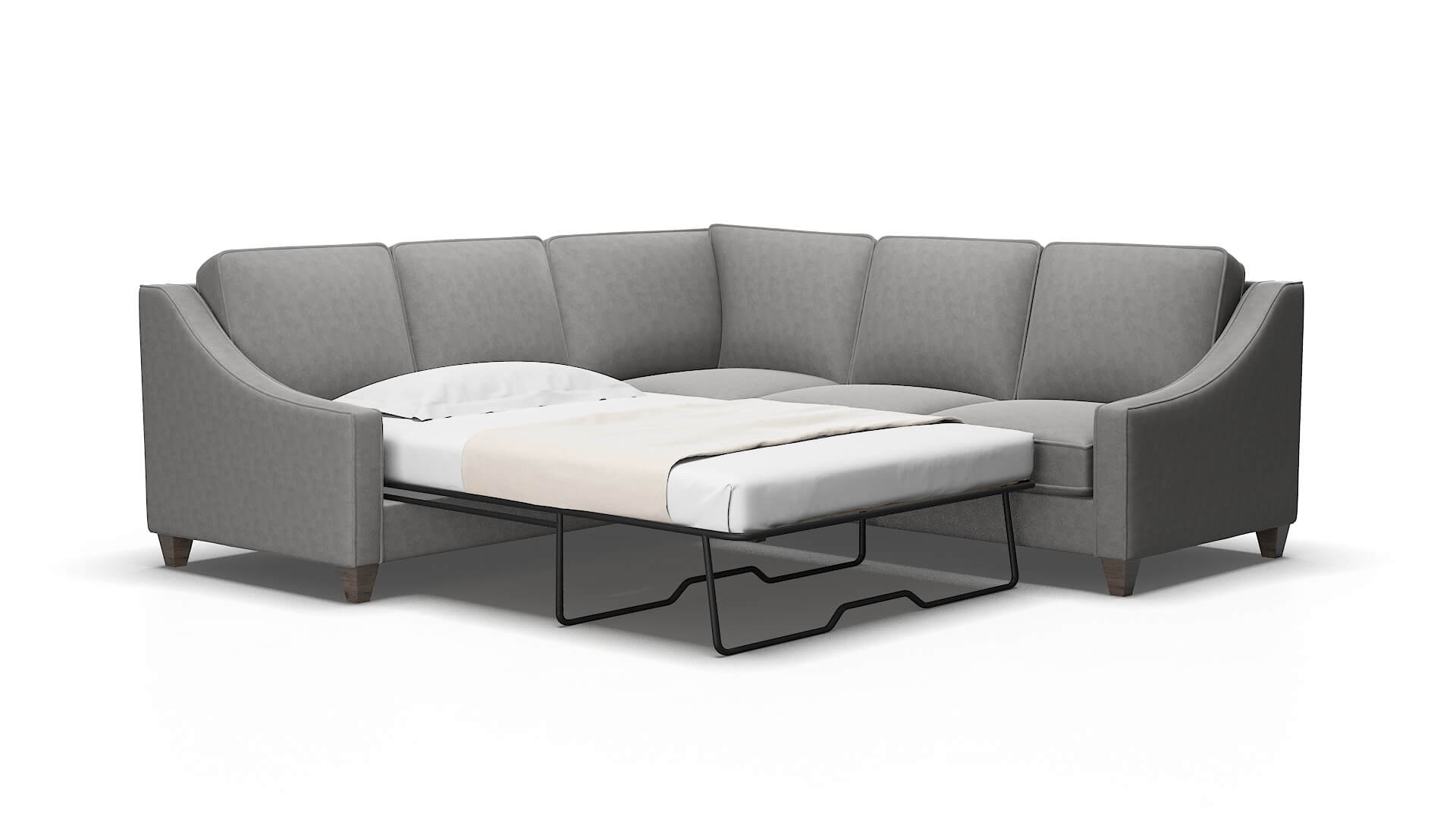 Sanda Dream_d charcoal Sectional sleeper Espresso Legs  2