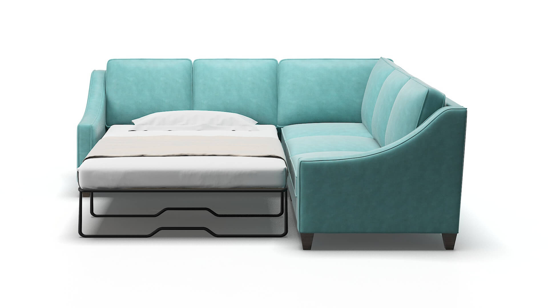 Sanda Dream_d French_blue Sectional Sleeper Espresso legs 1