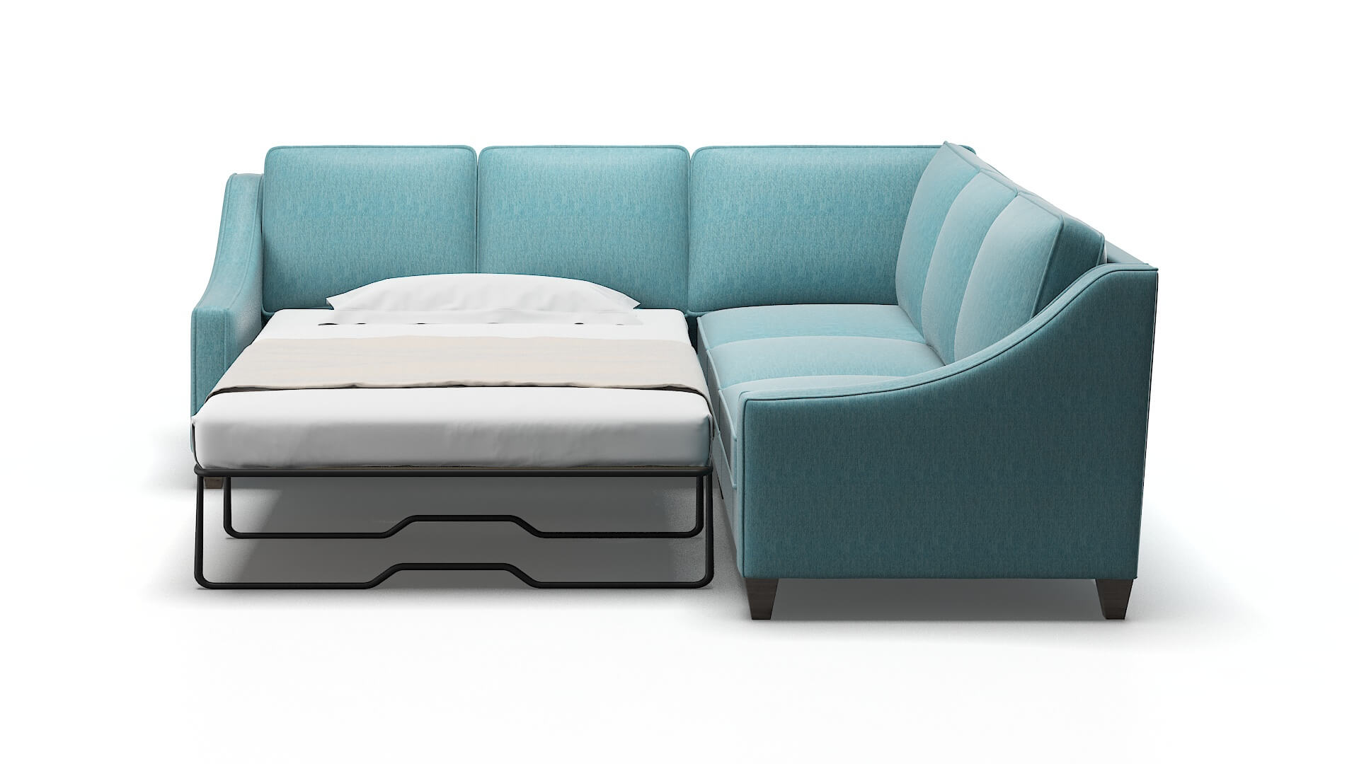 Sanda Dream_d Peacock Sectional Sleeper Espresso legs 1
