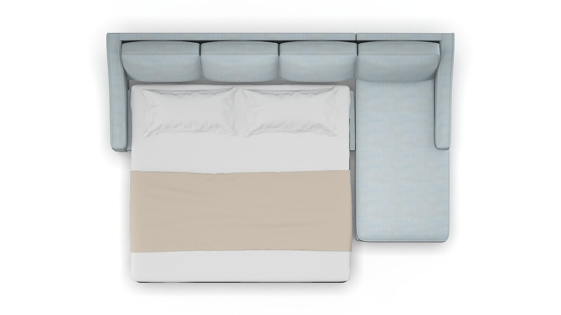 Sanda Hathaway Aqua Panel Sleeper Espresso legs 3