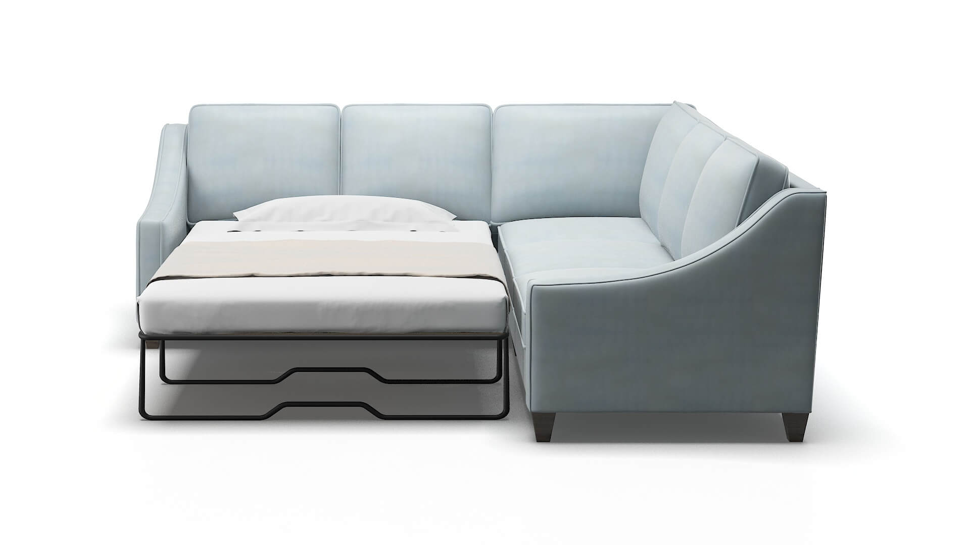 Sanda Hathaway Aqua Sectional Sleeper Espresso legs 1