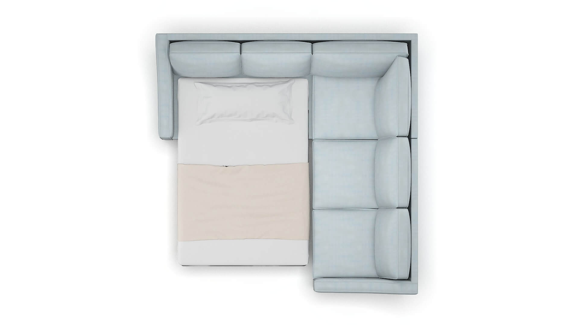 Sanda Hathaway Aqua Sectional Sleeper Espresso legs 3