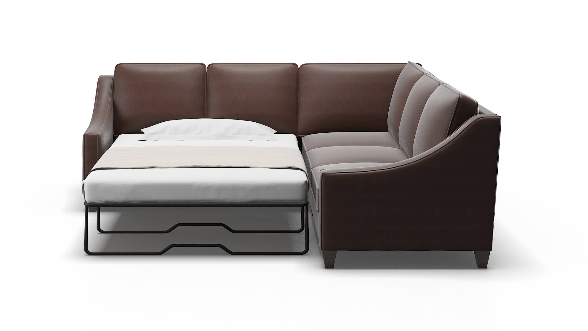 Sanda Insight Cafe Sectional Sleeper Espresso legs 1