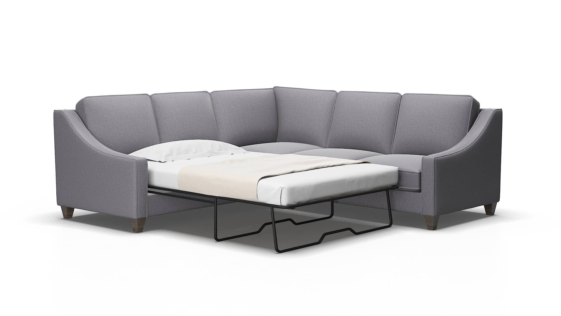 Sanda Insight Denim Sectional Sleeper Espresso legs 2