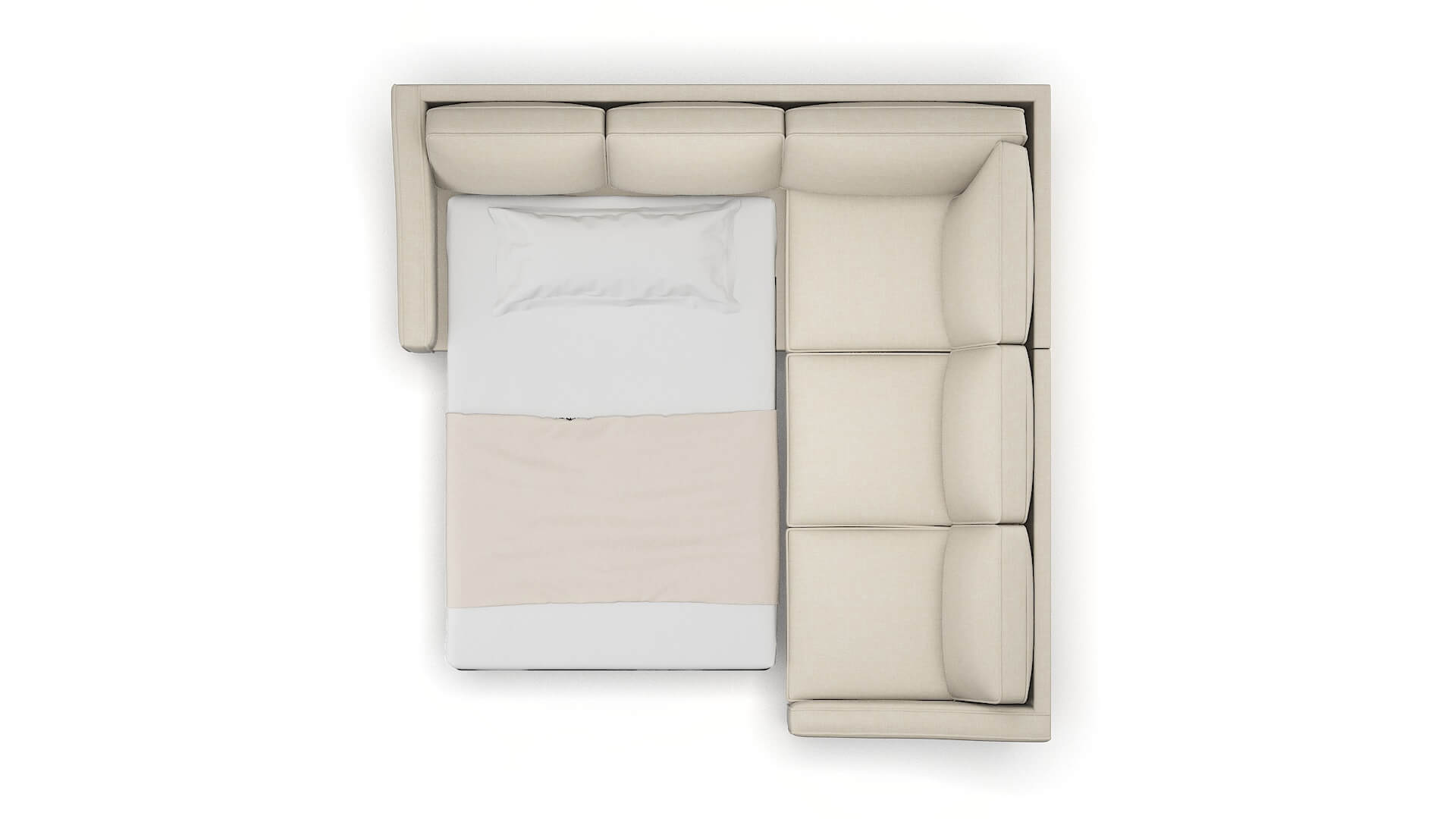 Sanda Keylargo Almond Sectional Sleeper Espresso legs 3