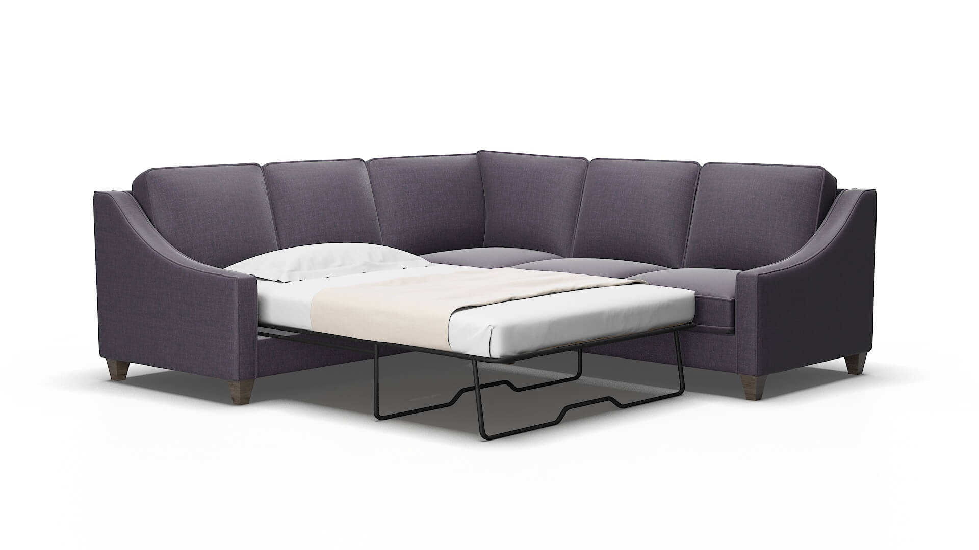 Sanda Keylargo Grape Sectional Sleeper Espresso legs 2