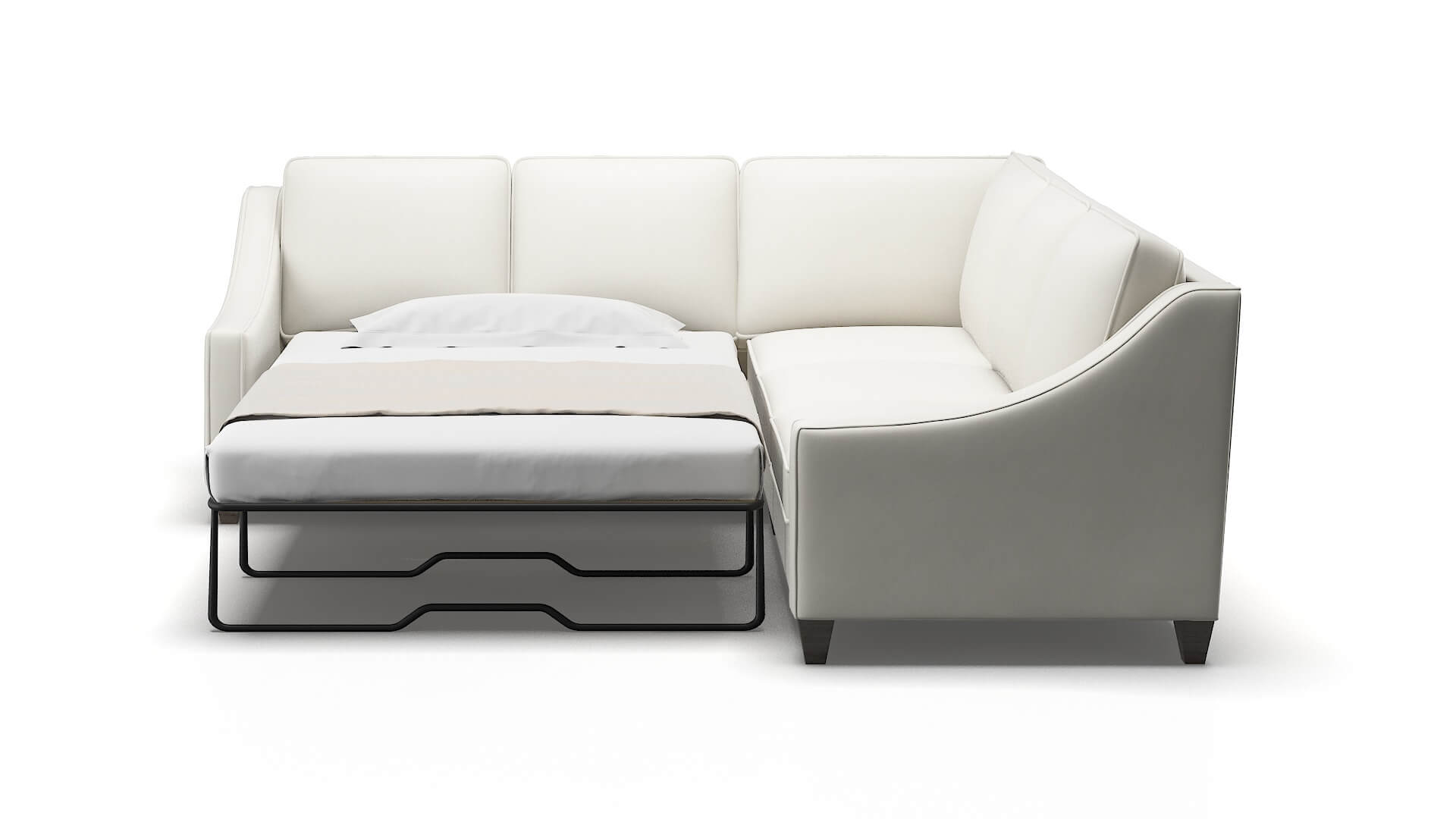 Sanda Keylargo Oatmeal Sectional Sleeper Espresso legs 1