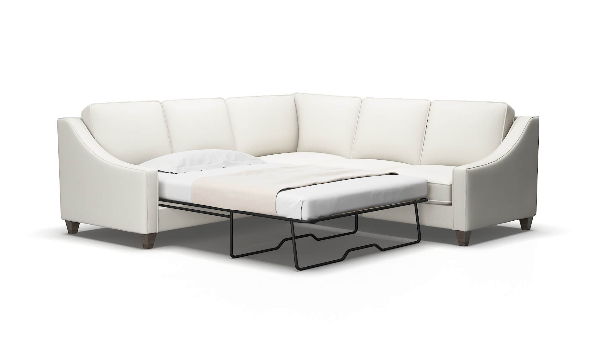 Sanda Keylargo Oatmeal Sectional Sleeper Espresso legs 2