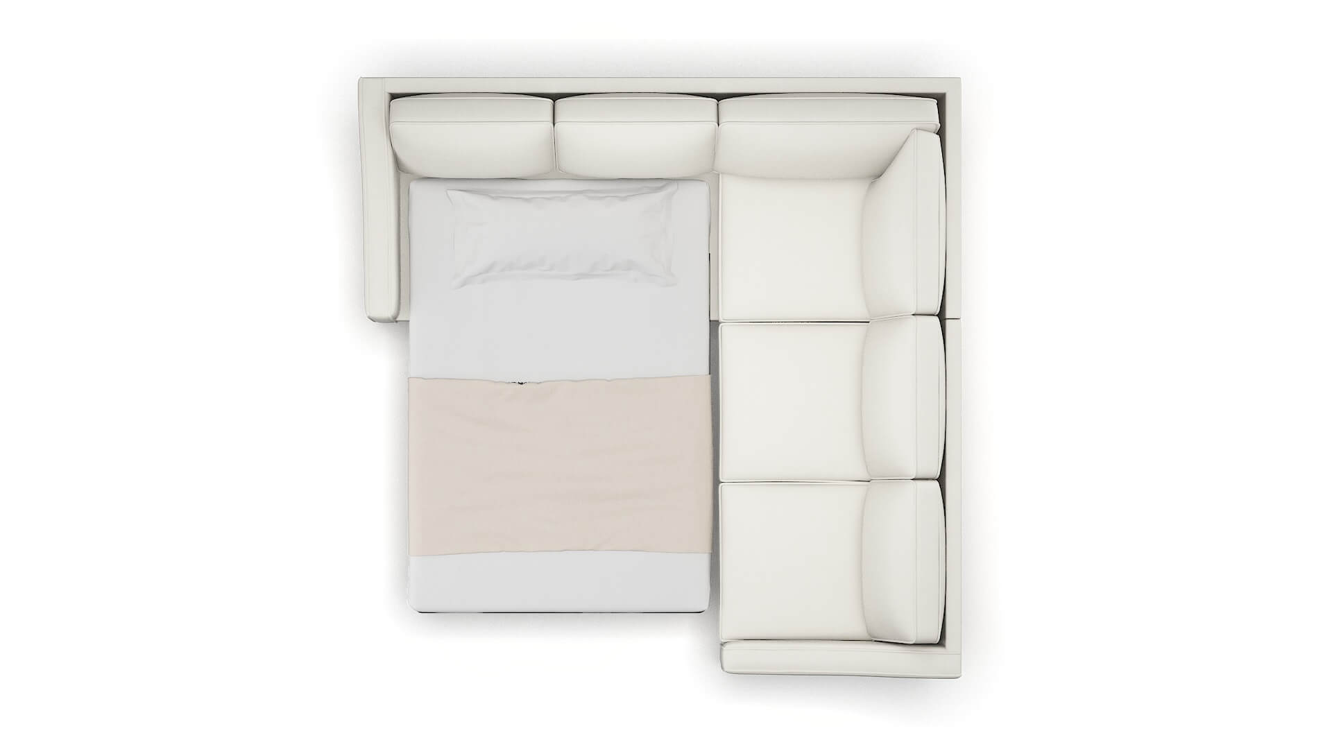 Sanda Keylargo Oatmeal Sectional Sleeper Espresso legs 3