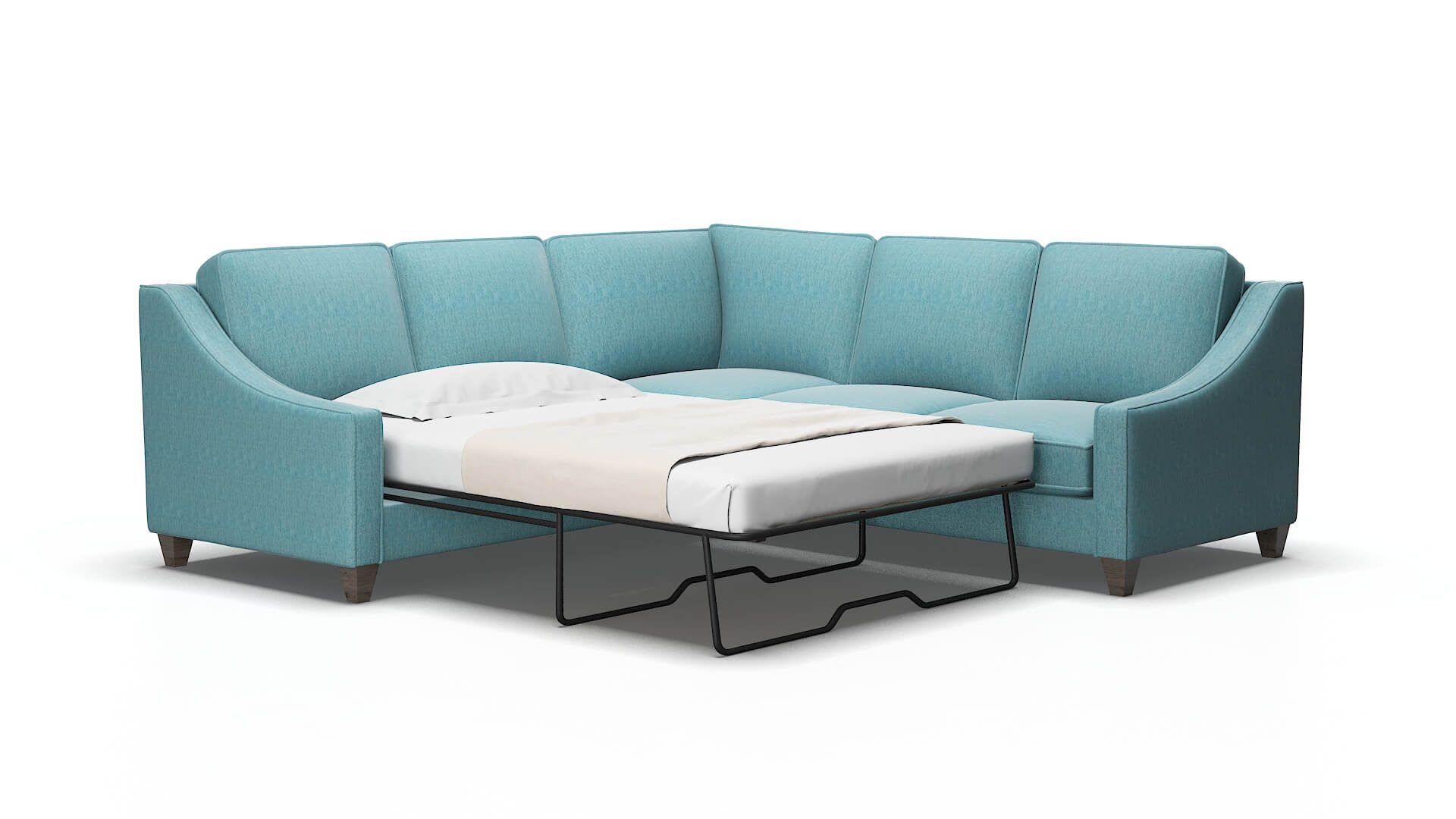 Sanda Lana peacock Sectional sleeper Espresso Legs  2
