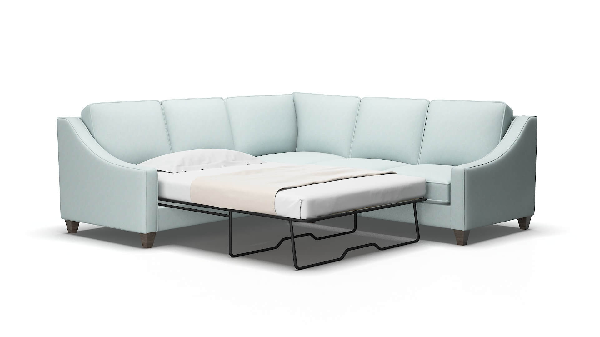 Sanda Leslie robins_egg Sectional sleeper Espresso Legs  2