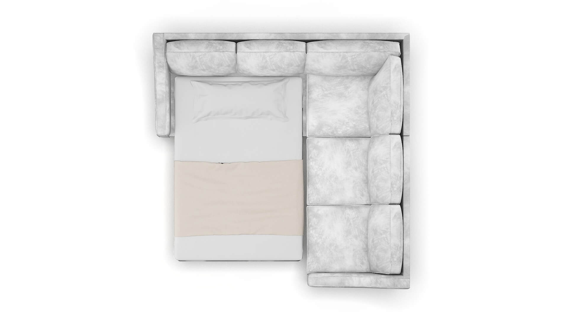 Sanda Loft Snowfall Sectional Sleeper Espresso legs 3