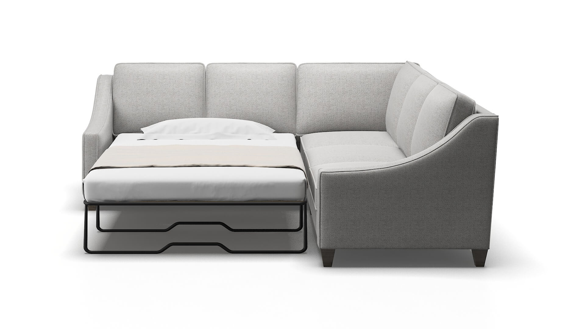 Sanda Malibu Dove Sectional Sleeper Espresso legs 1