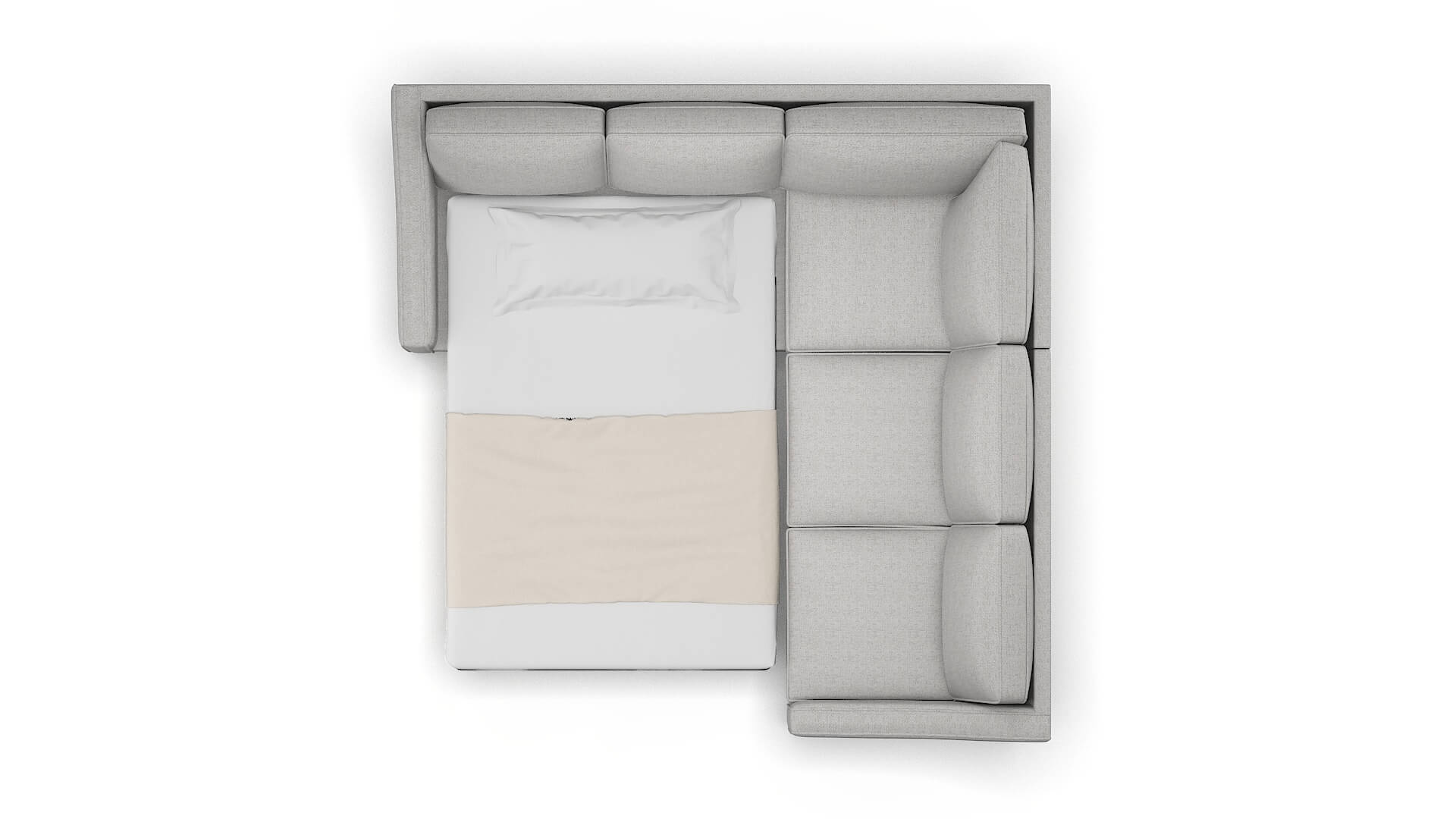 Sanda Malibu Dove Sectional Sleeper Espresso legs 3