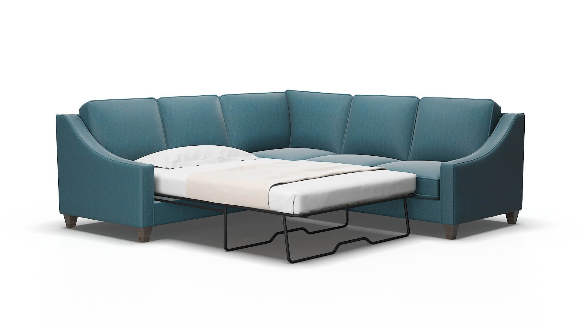 Sanda Merit peacock Sectional sleeper Espresso Legs  2