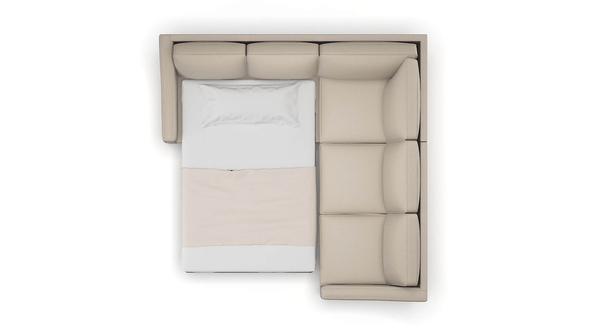 Sanda Naples Almond Sectional Sleeper Espresso legs 3