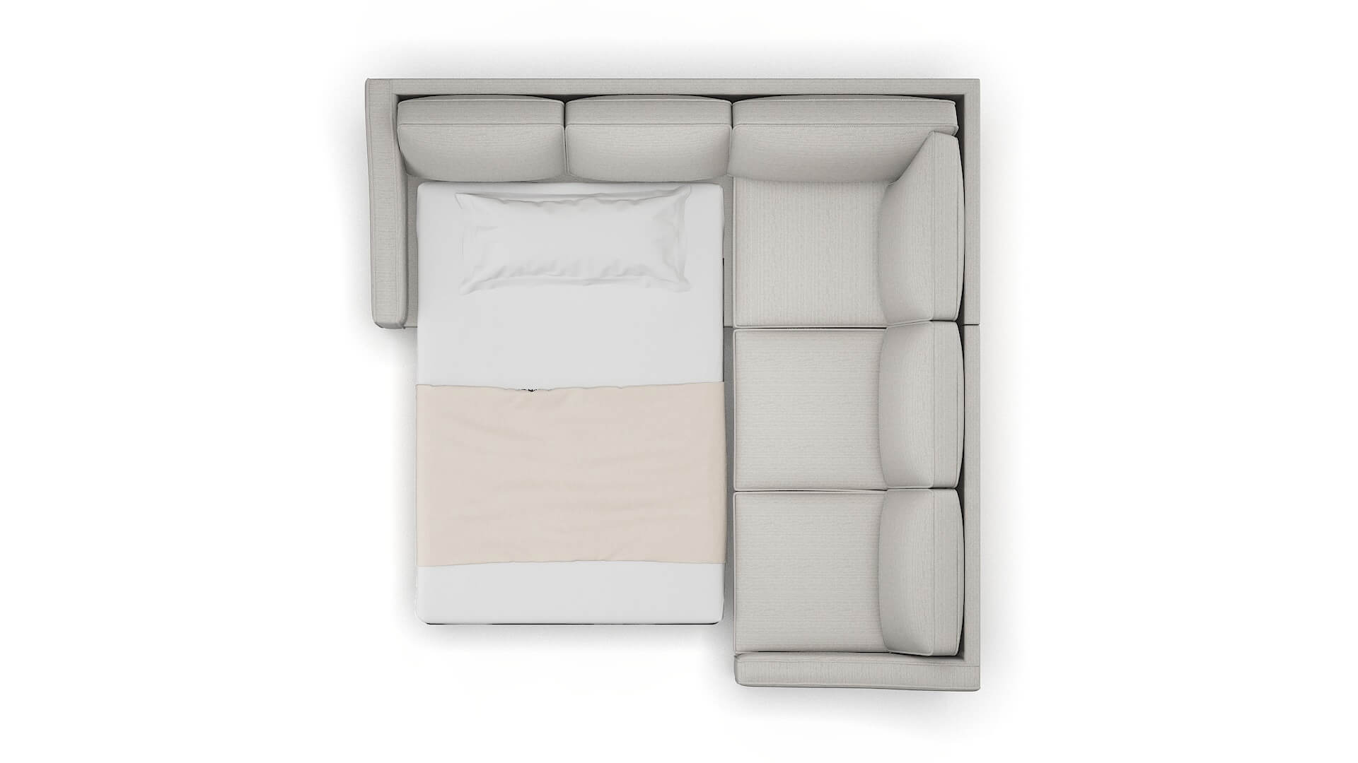 Sanda Naples Ash Sectional Sleeper Espresso legs 3