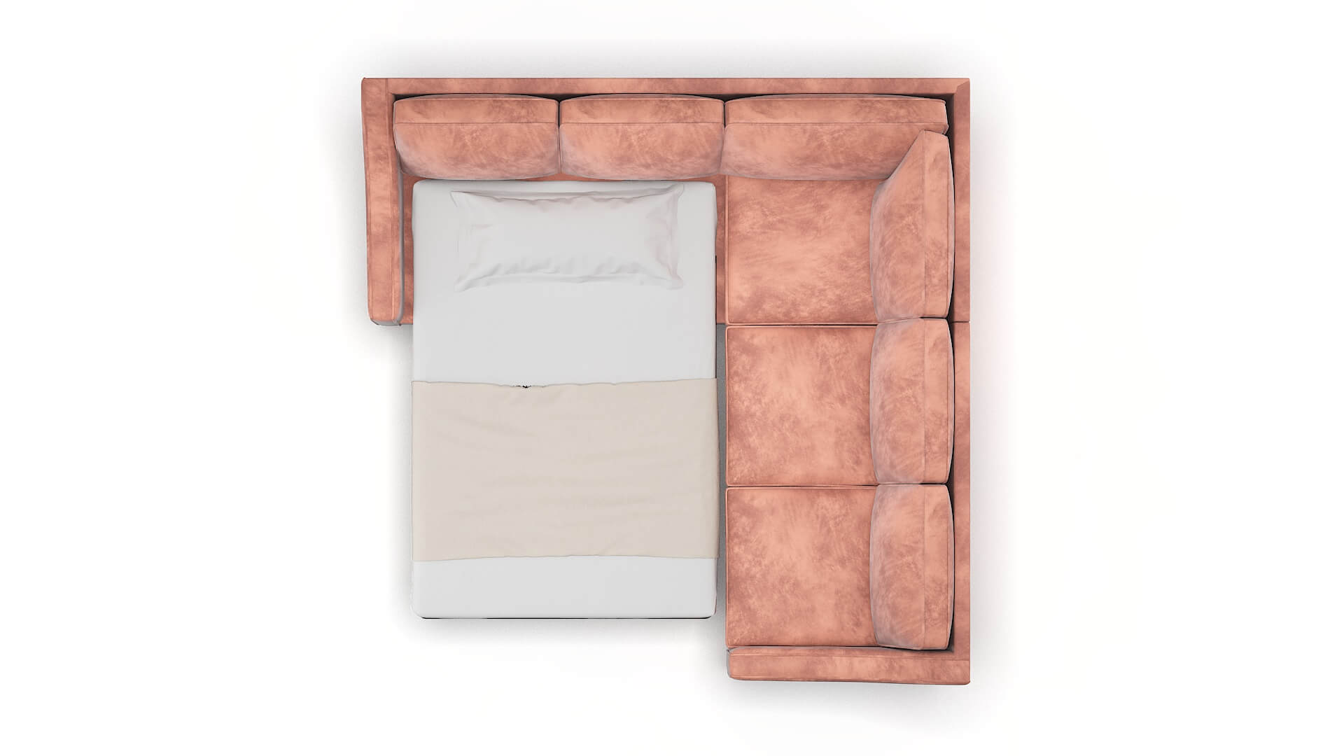 Sanda Naples Blush Sectional Sleeper Espresso legs 3