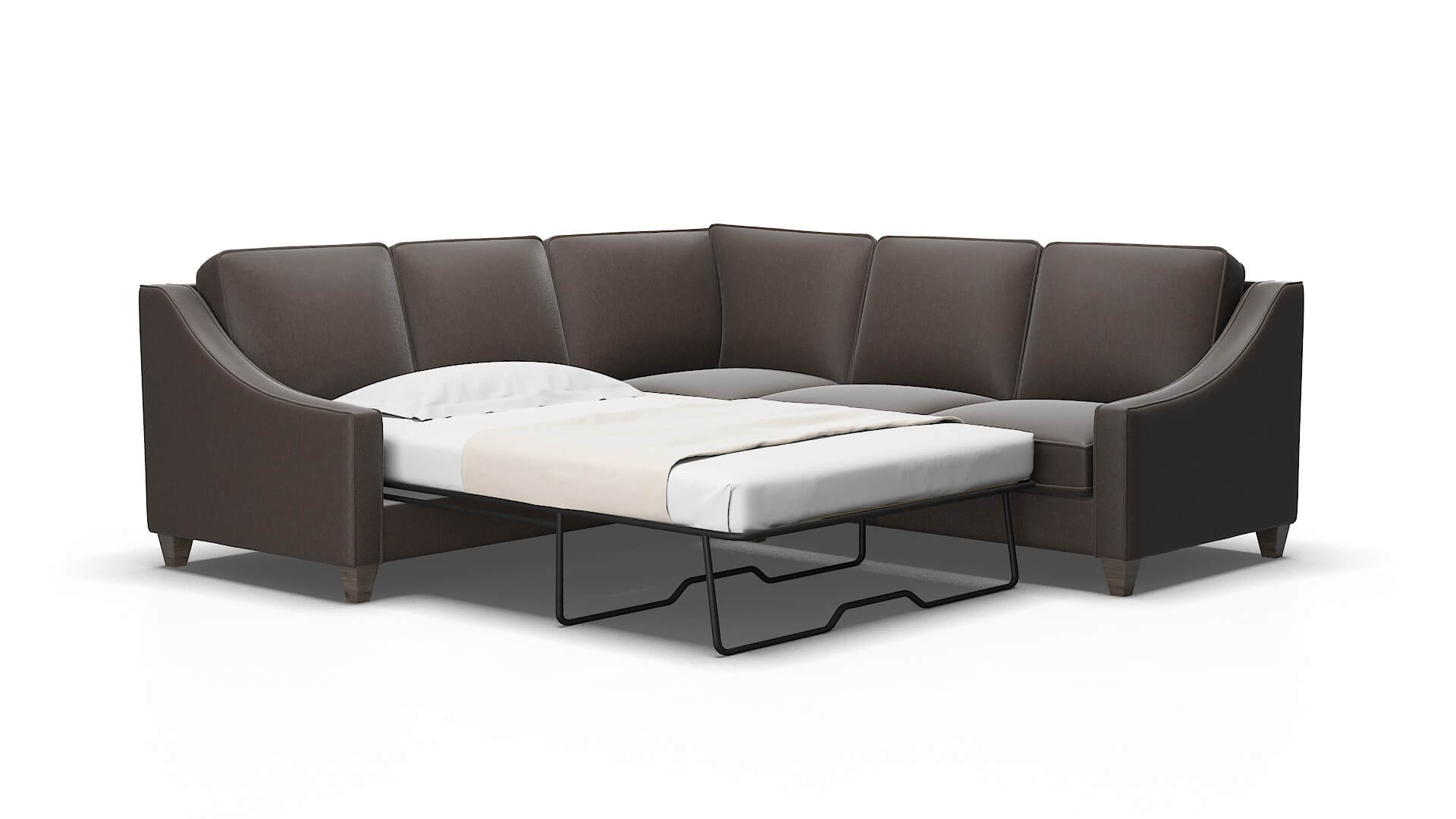 Sanda Naples graphite Sectional sleeper Espresso Legs  2