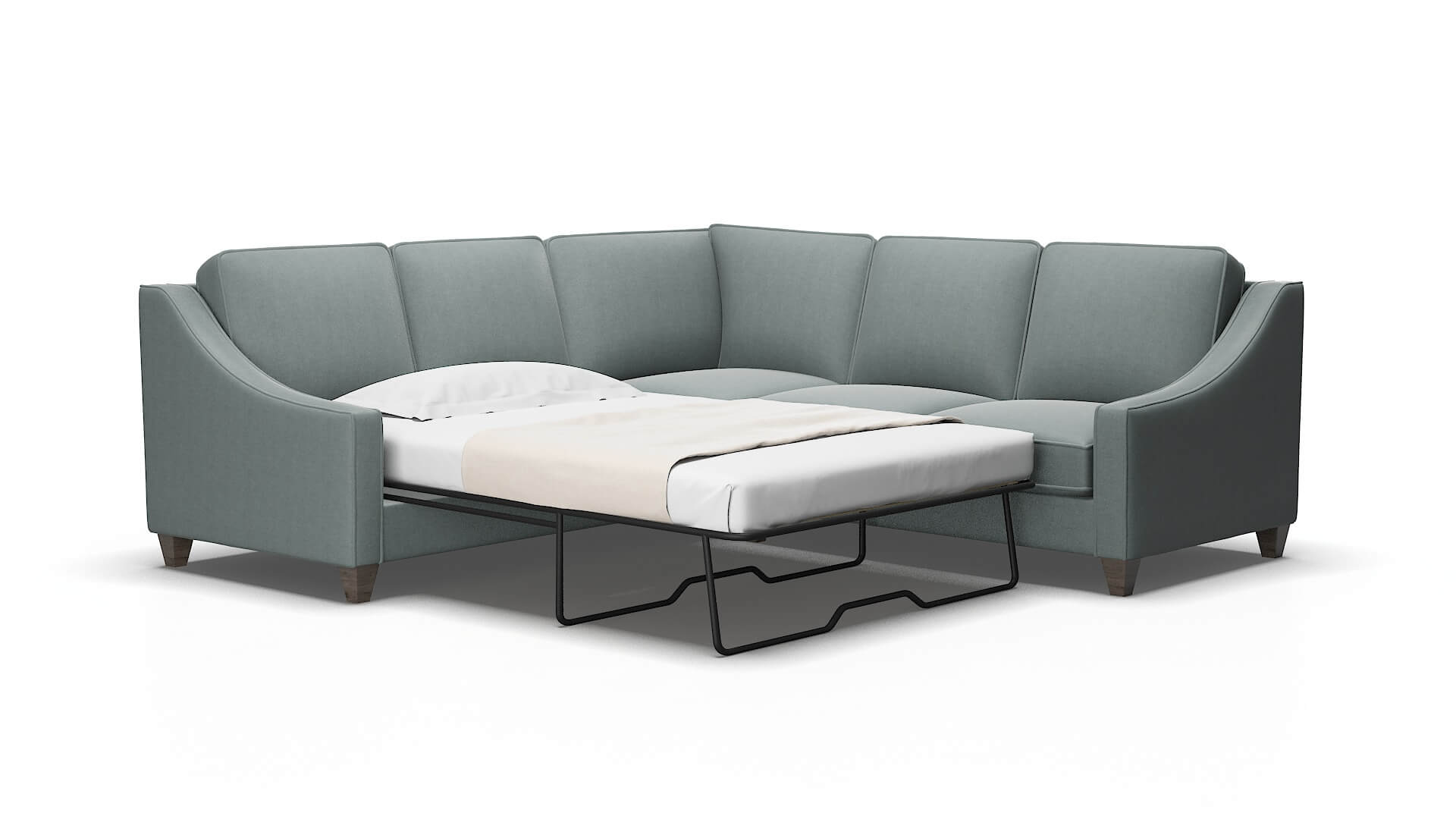Sanda Oakley Baltic Sectional Sleeper Espresso legs 2
