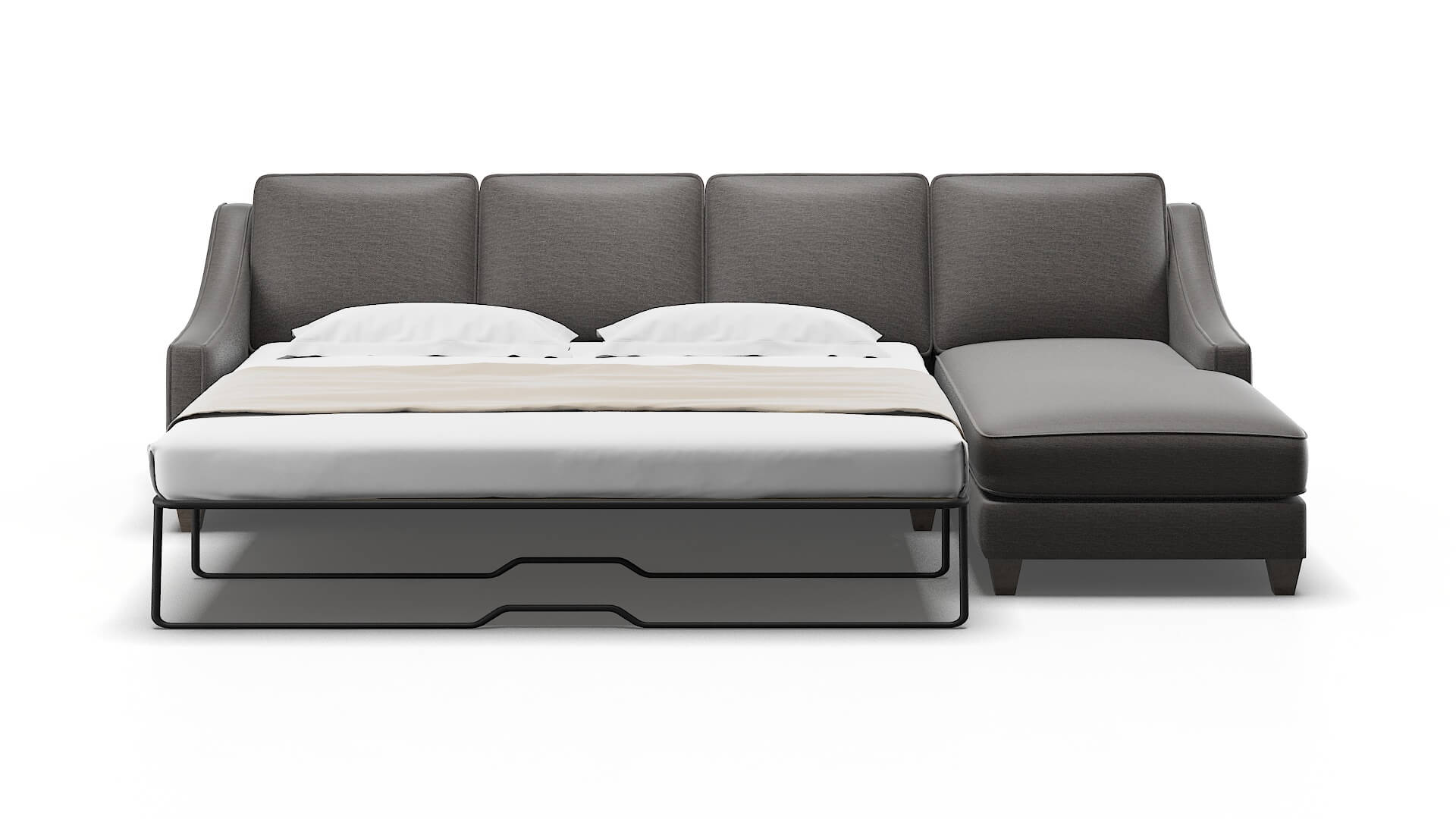 Sanda Oscar charcoal Panel sleeper Espresso Legs  2
