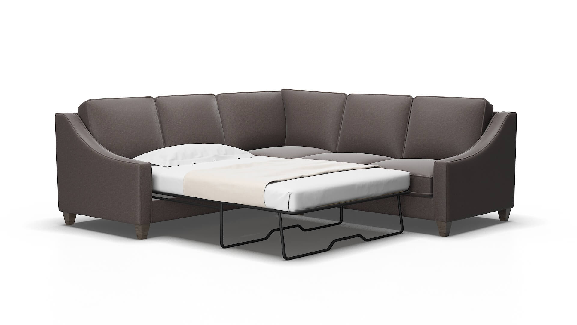 Sanda Oscar chocolate Sectional sleeper Espresso Legs  2