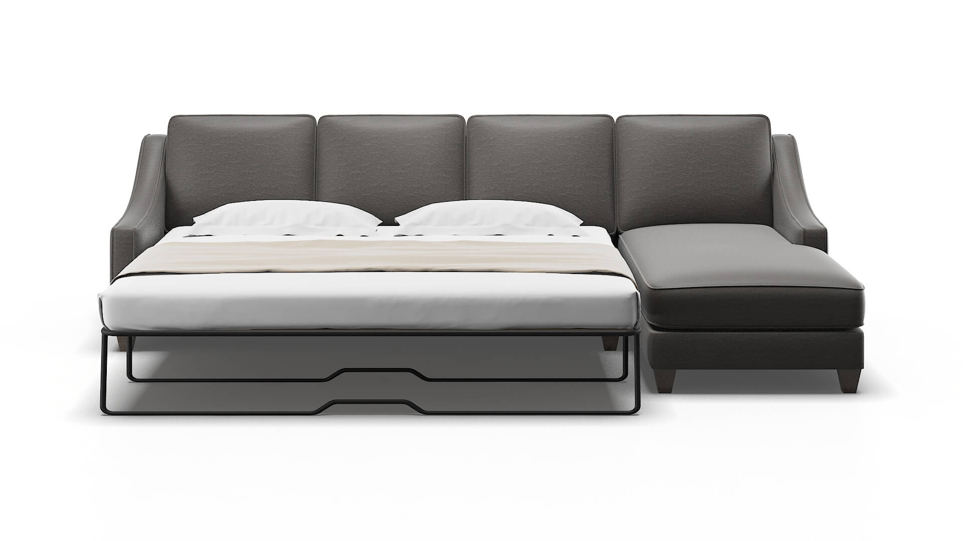 Sanda Oscar grey Panel sleeper Espresso Legs  2