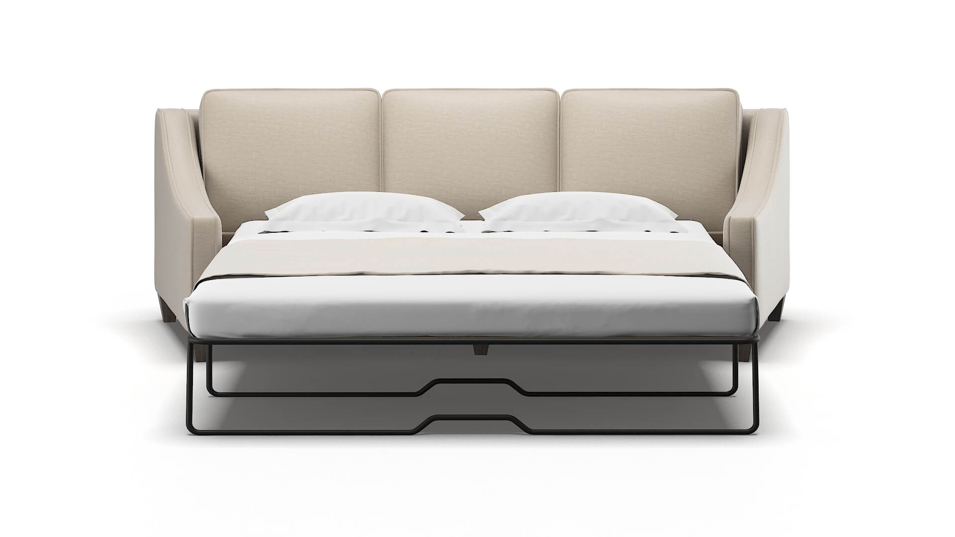 Sanda Oscar Linen Sofa Sleeper Espresso legs 1