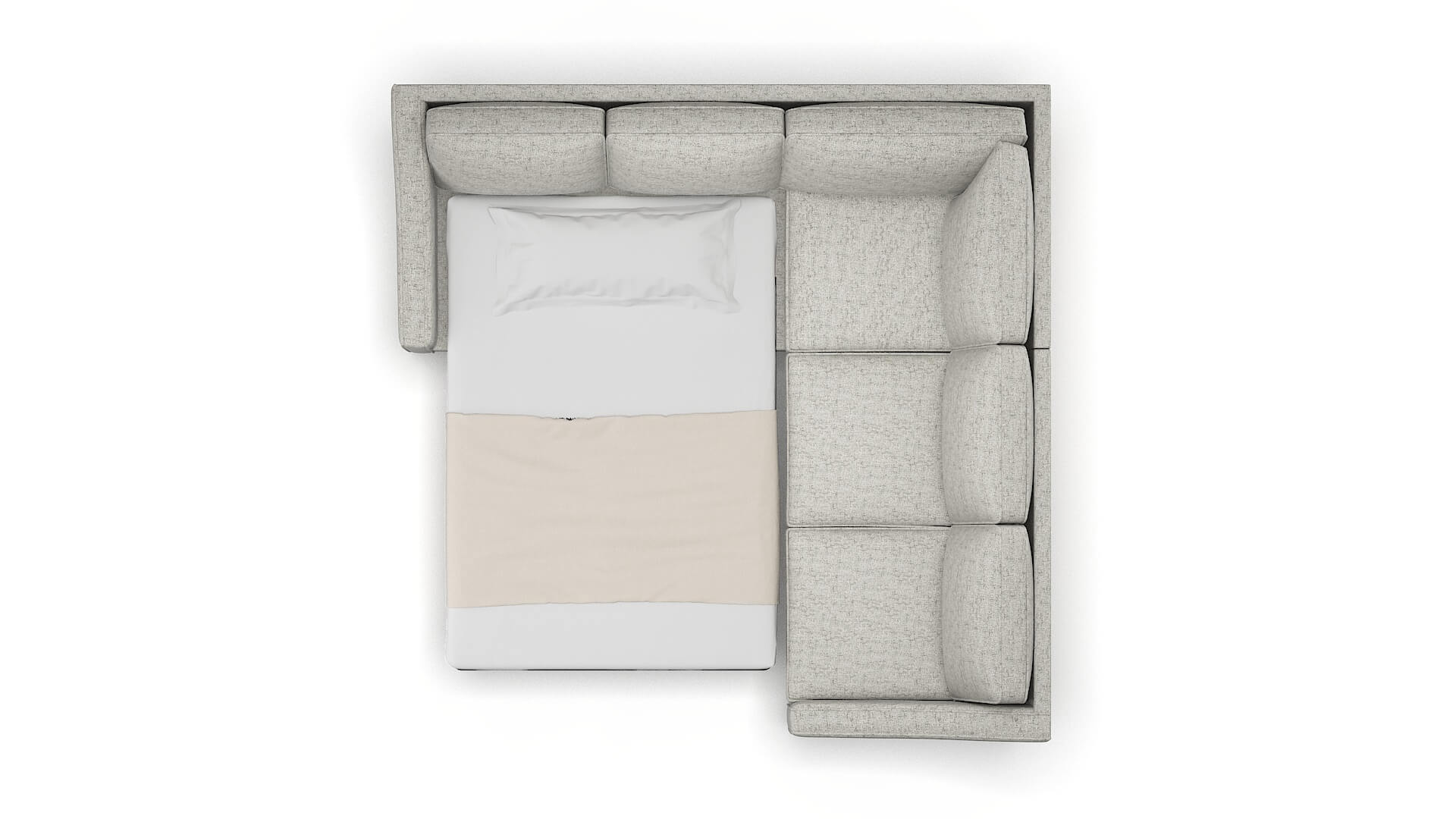 Sanda Prime Gravel Sectional Sleeper Espresso legs 3