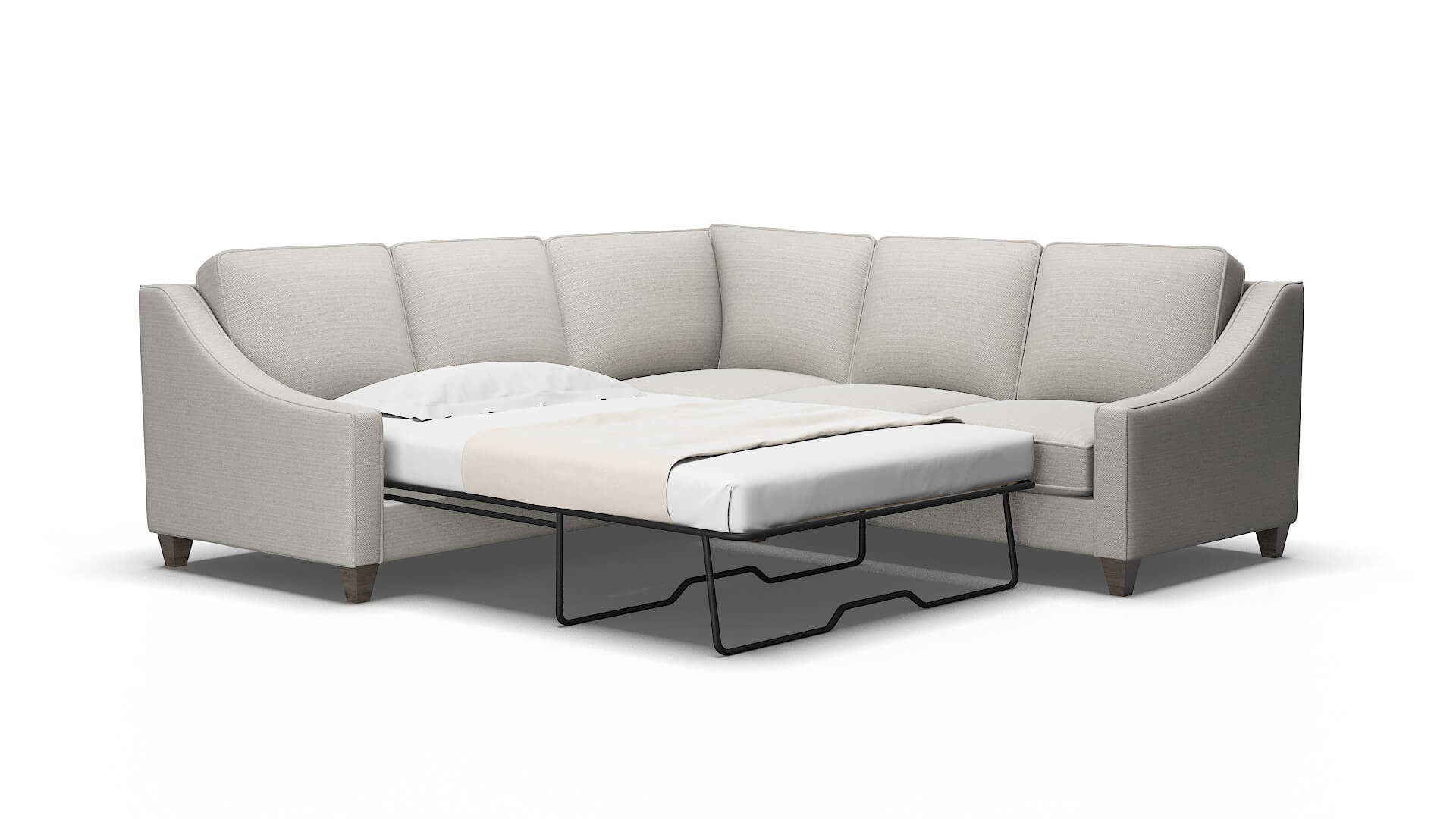 Sanda Redondo Stone Sectional Sleeper Espresso legs 2