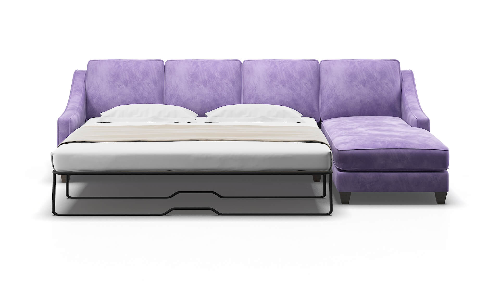Sanda Royale Lavender Panel Sleeper Espresso legs 1
