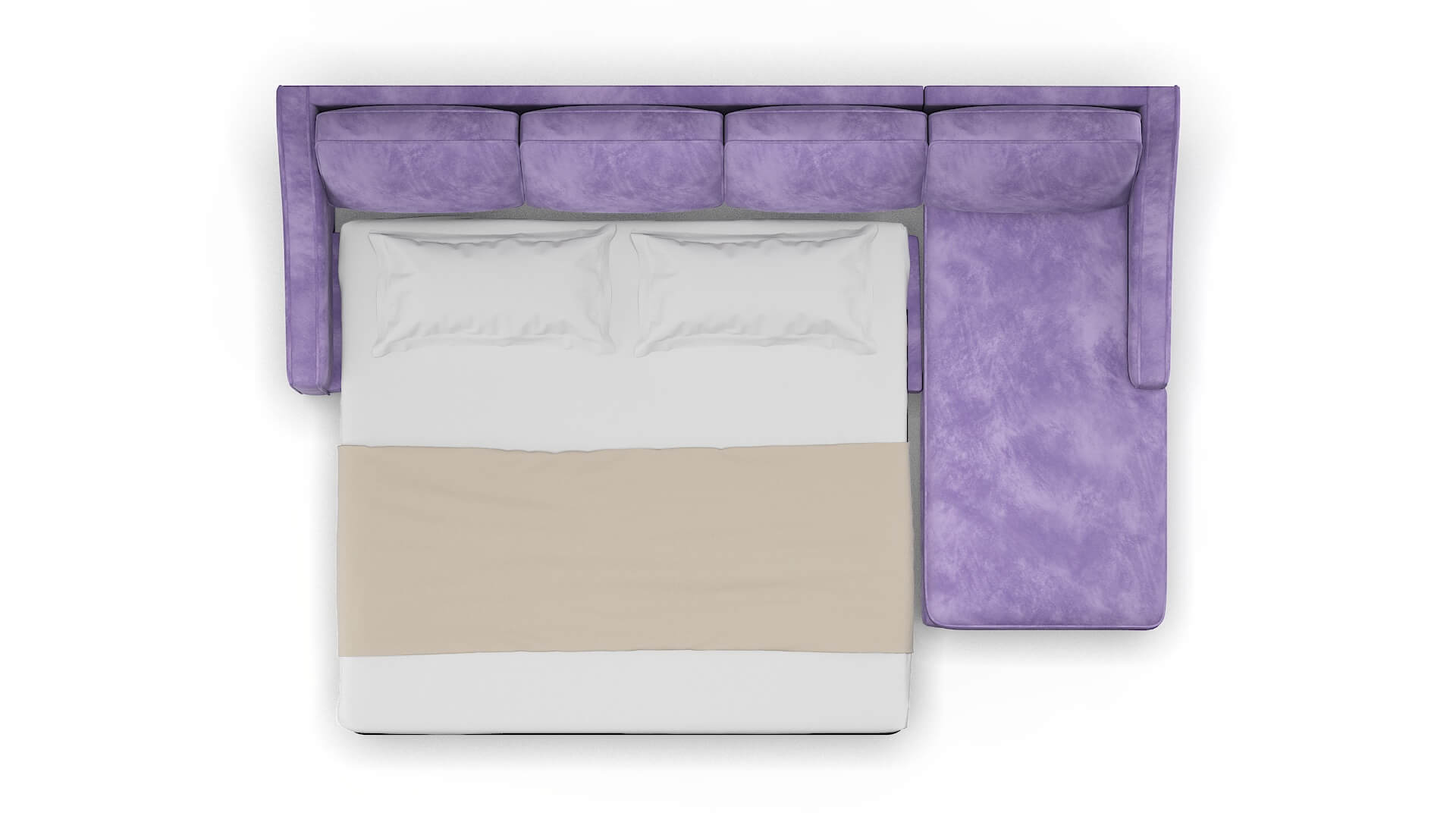 Sanda Royale Lavender Panel Sleeper Espresso legs 3