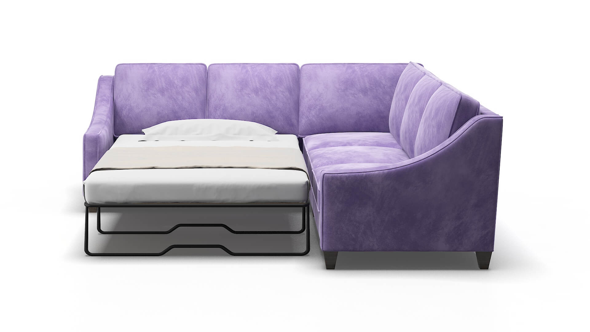 Sanda Royale Lavender Sectional Sleeper Espresso legs 1