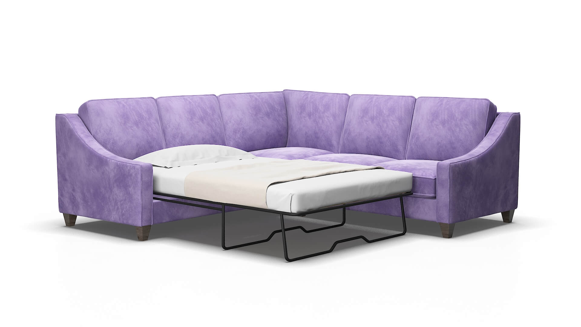 Sanda Royale lavender Sectional sleeper Espresso Legs  2