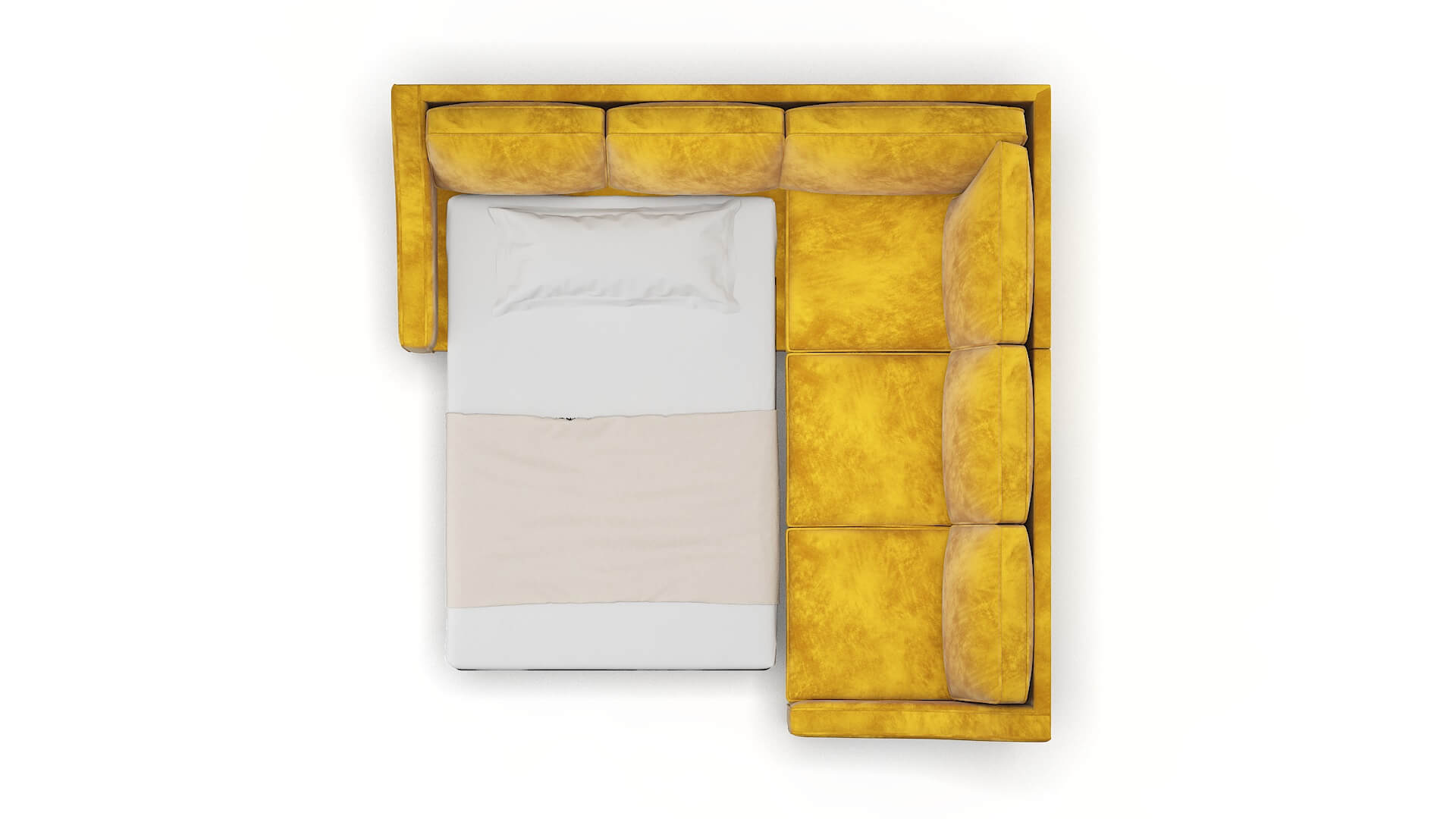 Sanda Royale Marigold Sectional Sleeper Espresso legs 3