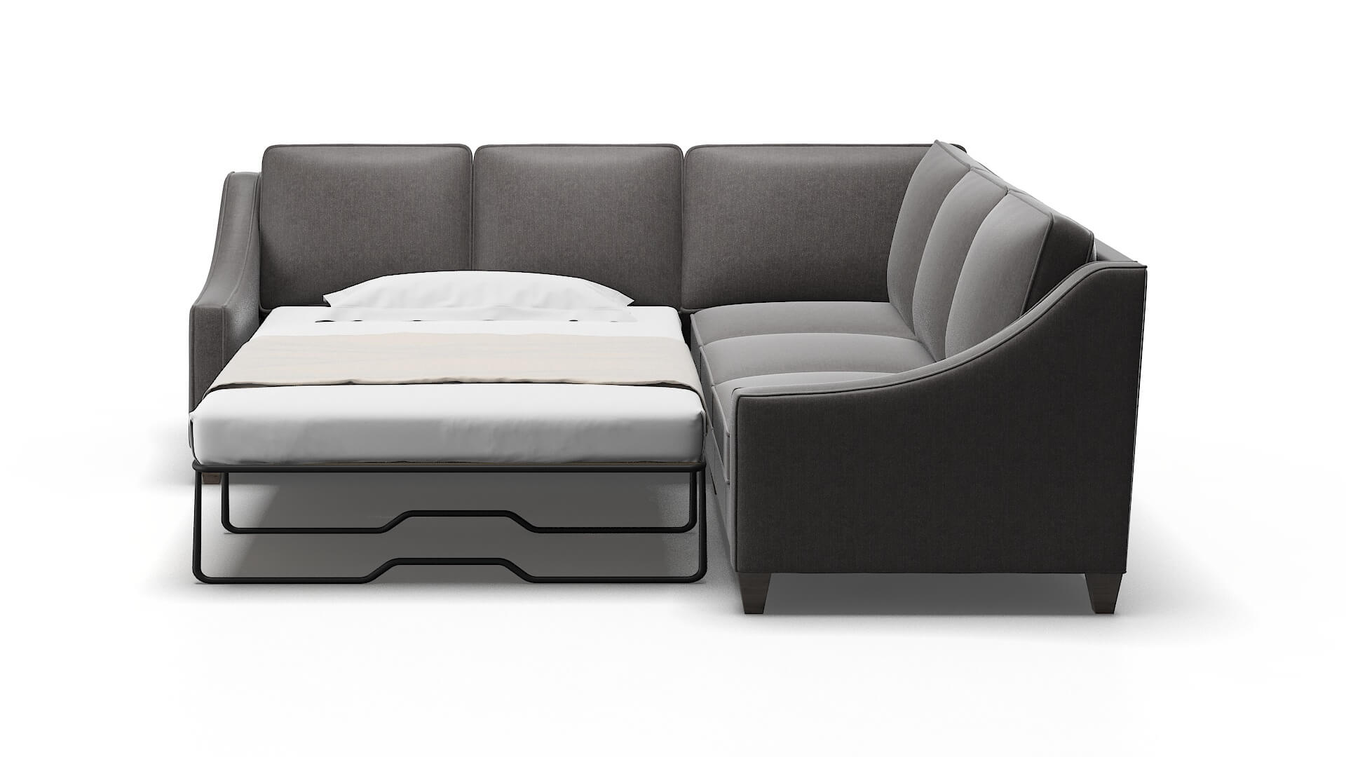 Sanda Sasha Grey Sectional Sleeper Espresso legs 1