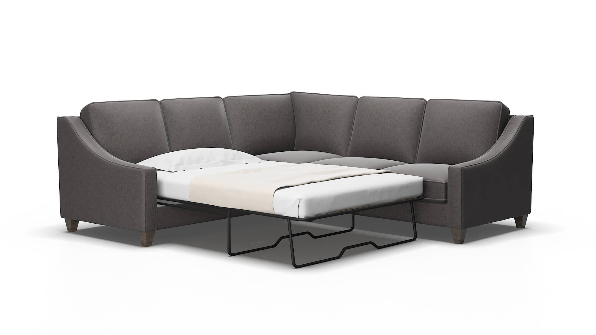 Sanda Sasha grey Sectional sleeper Espresso Legs  2