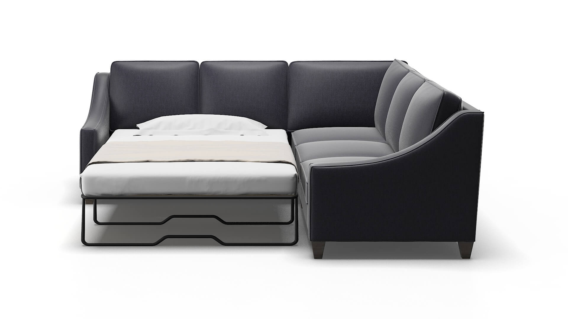 Sanda Sasha Navy Sectional Sleeper Espresso legs 1
