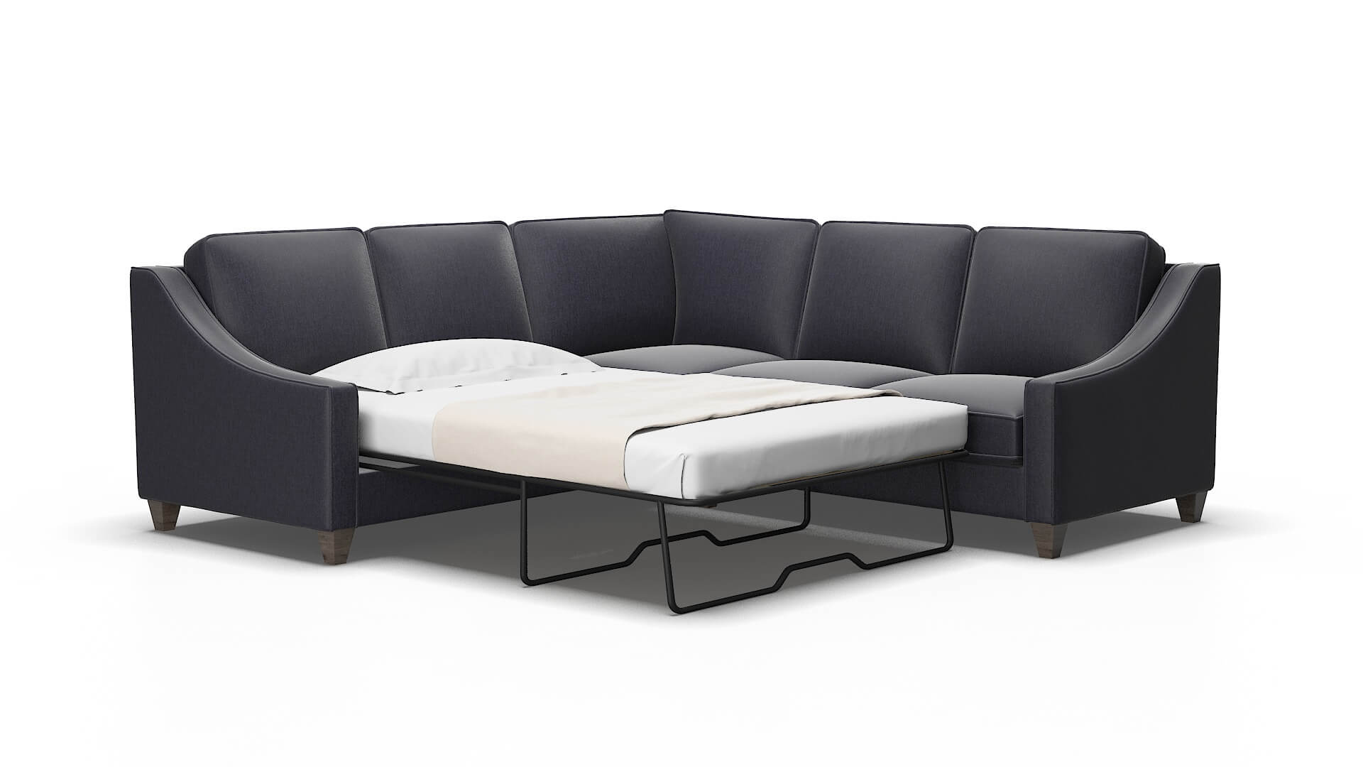 Sanda Sasha navy Sectional sleeper Espresso Legs  2