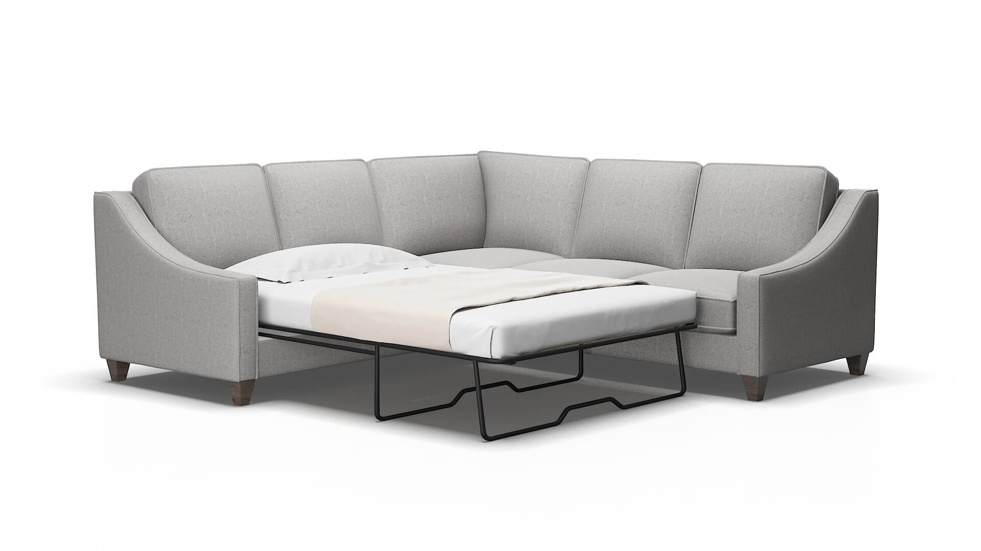 Sanda Sasha silver Sectional sleeper Espresso Legs  2